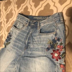 Still available embroidered AE mom jeans size 8